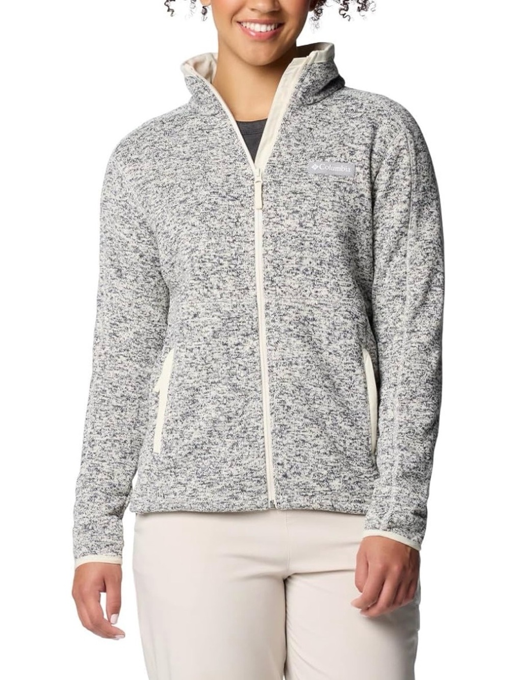 Columbia Women’s Sweater Weather Full Zip Jacket - Black/Beige - Medium